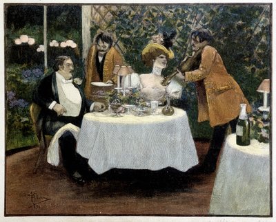 Restaurant, tegning av Guillaume av Albert Guillaume
