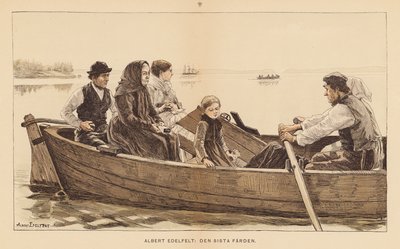 Den siste reisen (fargelitografi) av Albert Gustaf Aristides (after) Edelfelt