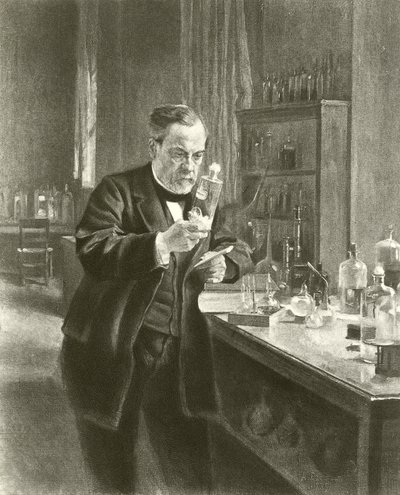 Dr Louis Pasteur i laboratoriet hans (gravyr) av Albert Gustaf Aristides Edelfelt