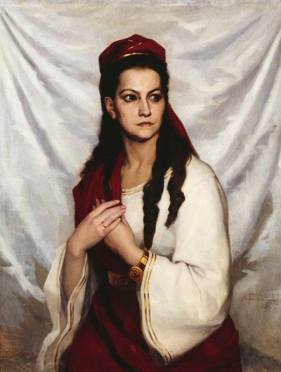 Portrett av skuespillerinnen Hedvig Charlotta Raa-Winterhjelm 1838-1907, 1876. av Albert Gustaf Aristides Edelfelt