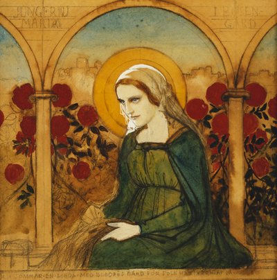 Jomfru Maria i Rosehagen; Jungfru Maria i Rosengard, av Albert Gustaf Aristides Edelfelt