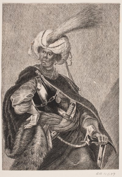 En svart afrikaner i rustning av Albert Haelwegh