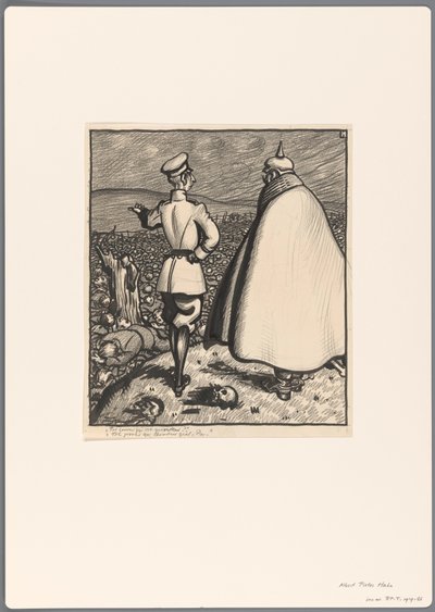 Design for en politisk tegneserie om første verdenskrig av Albert Hahn (I)