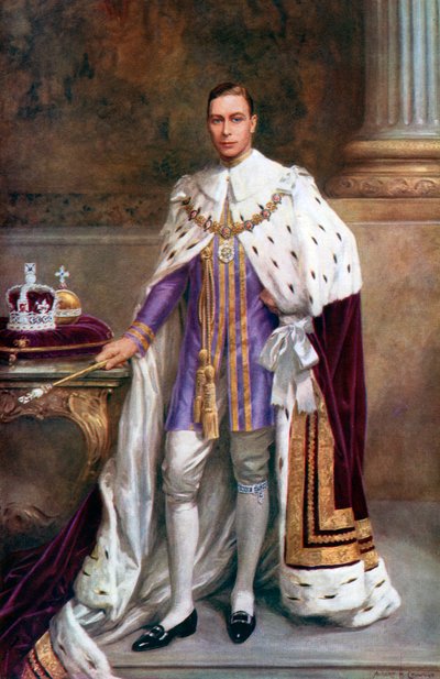 Kong George VI i kroningskapper, 1937. av Albert Henry Collings