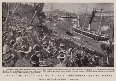 Av til fronten, den andre NSW-kontingenten forlater Sydney av Albert Henry Fullwood