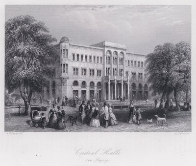 Central Halle, i Leipzig (gravering) av Albert Henry Payne