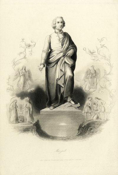 Mozart-monumentet ved Mozartplatz, 1842. av Albert Henry Payne