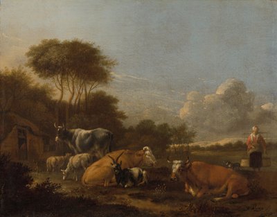 Landskap med storfe av Albert Jansz Klomp