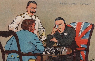 Skattespill, sjakk (farge litho) av Albert Jnr. Ludovici