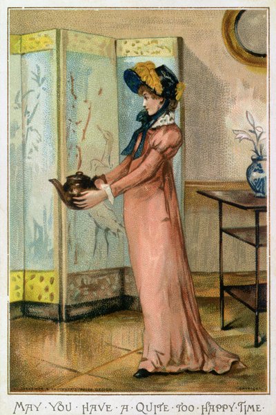 May You Have A Quite Too Happy Time, viktoriansk julekort, utgitt av Hildesheimer und Faulkner, London, ca. 1880 av Albert Jnr. Ludovici
