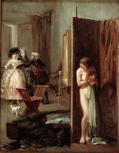 Kunstnerens studio eller uventede besøkende av Albert Jnr. Ludovici