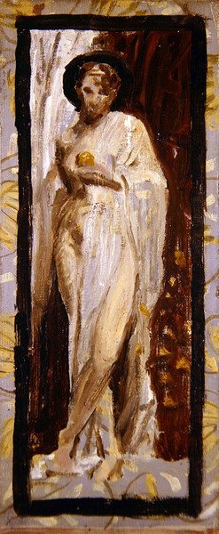 A Drapered Nude / Study, ca. 1867 (olje på panel) av Albert Joseph Moore
