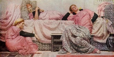 Høytlesing, 1884, 1936. av Albert Joseph Moore