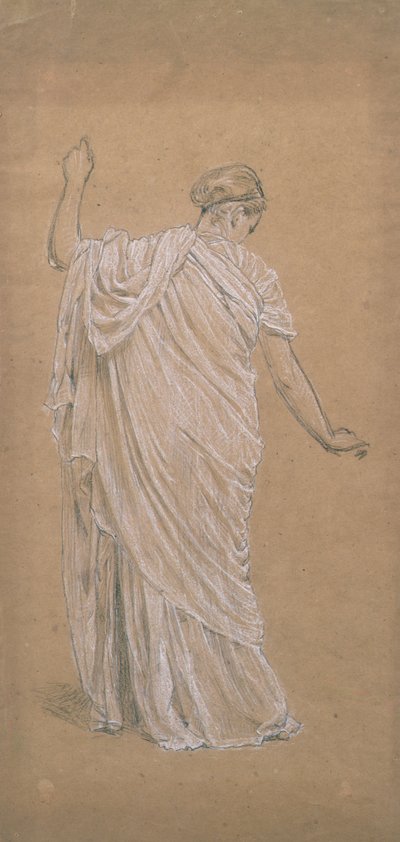 Study for A Garden (kritt på farget papir) av Albert Joseph Moore