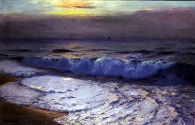 The Breaking Wave, Dusk (olje på lerret) av Albert Julius Olsson
