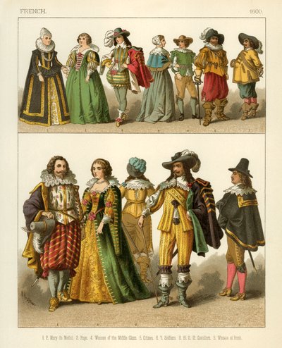 Franske kostymer 1600 av Albert Kretschmer