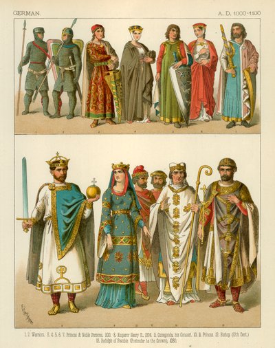 Tysk drakt 1000-1100 e.Kr av Albert Kretschmer