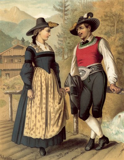 Tysk drakt, Tyrol Billerthal av Albert Kretschmer