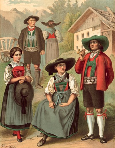 Tysk drakt, Tyrol Sarnthal av Albert Kretschmer