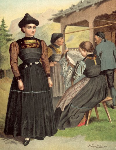 Tysk drakt, Vorarlberg, Bregenzerwald av Albert Kretschmer