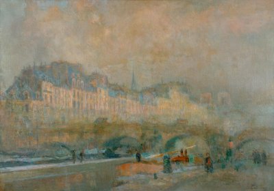 Paris, slusen ved La Monnaie; Vintersol, eller utsikt over Po av Albert Lebourg