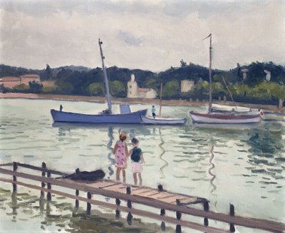 Barn og seilbåter; Barn i Porquerolles av Albert Marquet