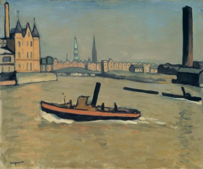 Havnen i Hamburg av Albert Marquet