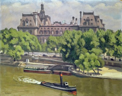 Hotel de Ville og Seinen, Paris av Albert Marquet