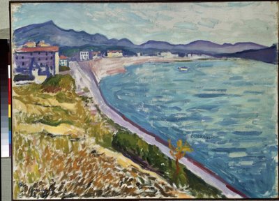 ""Saint Jean de Luz"" Utsikt over den baskiske kysten ved Saint-Jean-de-Luz (Pyrenees Atlantiques). Maleri av Pierre-Albert (Albert) Marquet (1875-1947) 1907 Olje på lerret. Eremitasjemuseet, St. Petersburg (Sankt-Petersburg) av Albert Marquet