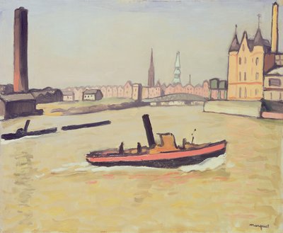 Havnen i Hamburg av Albert Marquet
