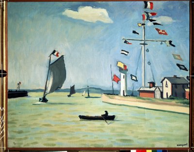 Havnen i Honfleur i Normandie av Albert Marquet