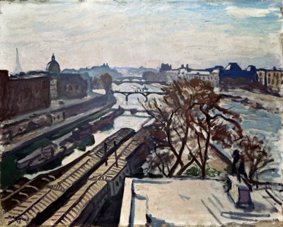 Utsikt over Seinen og statuen av Henry IV, c1906. av Albert Marquet