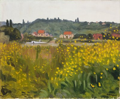 Gule blomster i Villenes av Albert Marquet