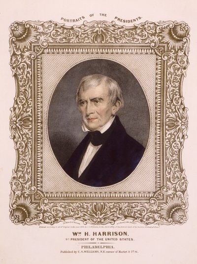 USAs president William Henry Harrison, 1846 (litografi) av Albert Newsam