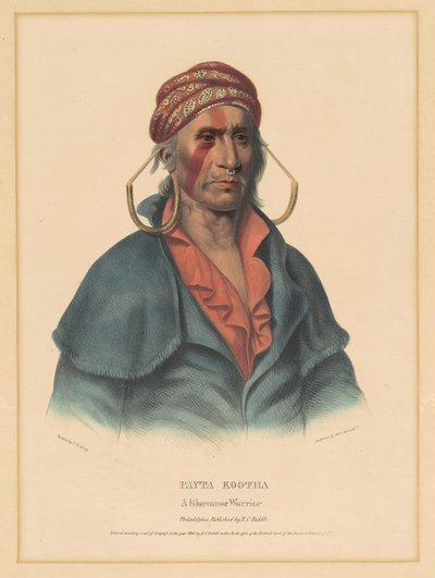 Payta Kootha, en Shawnee-kriger av Albert Newsam, after Henry Inman, after Charles Bird King