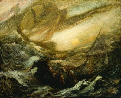 Flyvende nederlender, ferdigstilt i 1887. av Albert Pinkham Ryder