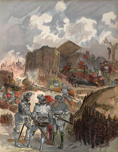 Bayard ved beleiringen av Mezieres, illustrasjon fra 
