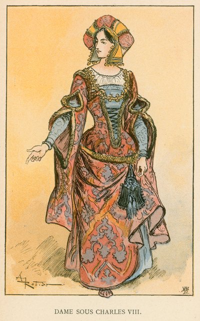 Lady under Charles VIII av Albert Robida