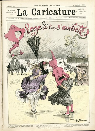 Illustrasjon av Albert Robida (1848-1926) for omslaget til La Caricature (1880) av Albert Robida