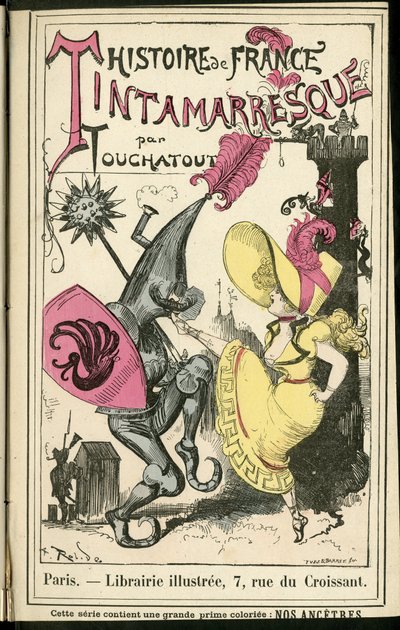 Illustrasjon av Albert Robida (1848-1926) i Histoire de France tintamarresque, ca. 1880 - Historie, dans av Albert Robida