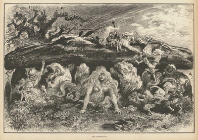 Korrigans, ånder fra bretonsk legende (litho) av Albert Robida