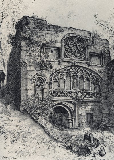 La fontaine des carmelites a morlaix - La vieille France - La Bretagne - text, drawings and lithographs, by Albert Robida (1848-1926) undated end 19th century av Albert Robida
