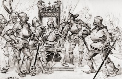 Le conseil des captains de Picrochole eller The Council of Picrocholes kapteiner. av Albert Robida