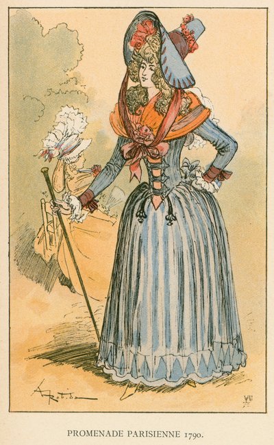 Pariserpromenaden 1790 av Albert Robida