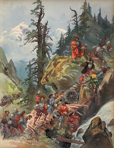 Krysset av Alpene, illustrasjon fra 