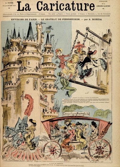 Veien til slottet Pierrefonds i Oise (60). av Albert Robida