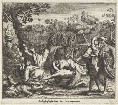 Teutonere tilber en av gudene sine Tyskernes kirkeseremonier (tittel på objekt) av Albert Schut