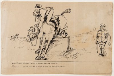WWI tegneserie, 22. september 1917 (penn og blekk på papir) av Albert Warbrick