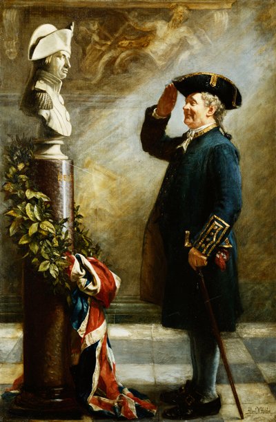 Hilser admiralen (olje på lerret) av Albert William Holden