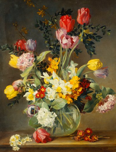 Tulipaner i en glassvase av Albert Williams